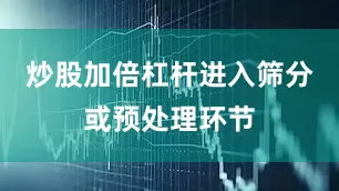 炒股加倍杠杆进入筛分或预处理环节